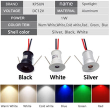 Afbeelding in Gallery-weergave laden, Mini Led Downlight IP65 1W 12V Verzonken Plafond Spot Lamp Met AC100 265V Transformator Zwart Kast spotlight LED Downlights|